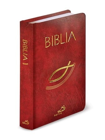 Biblia z kolorową wkładką - oprawa miękka, bordowa