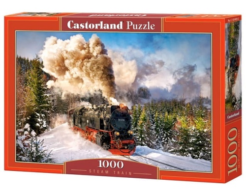 Puzzle 1000 elementów. Przejazd pociągu zimą