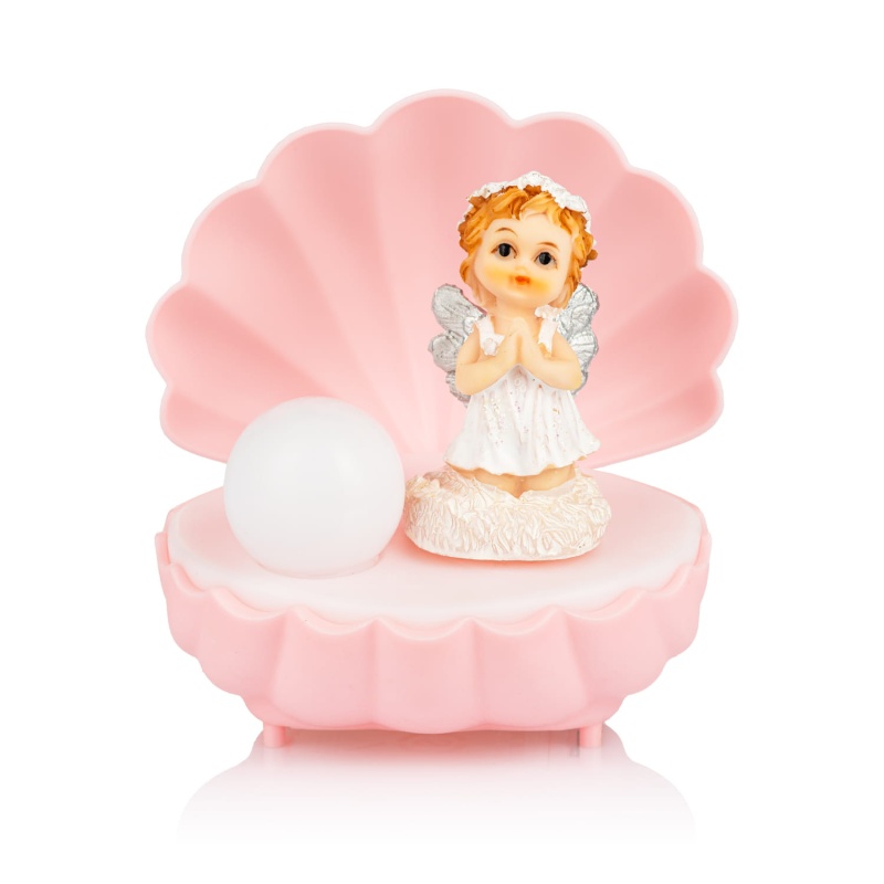 Lampka z aniołkiem - różowa
