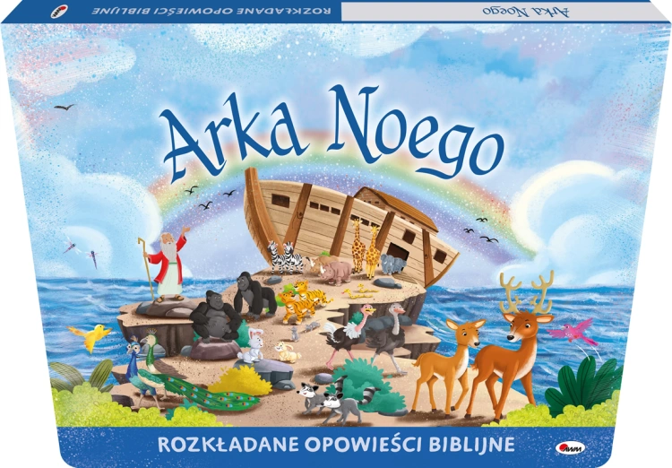 Okladka-3D-ksiazki-Rozkladane-opowiesci-biblijne.-Arka-Noego-przedstawiajaca-rozne-zwierzeta,-arke-i-tecze-w-tle.png